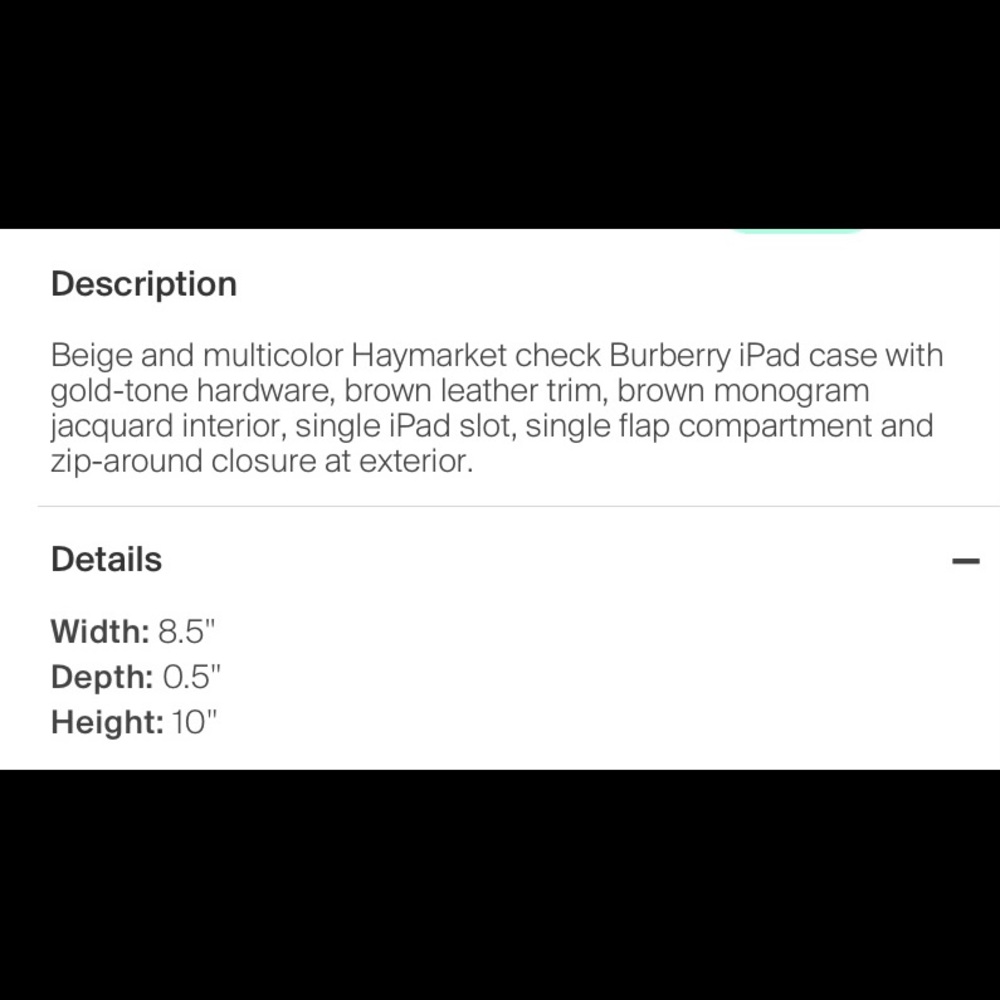 BURBERRY HAYMARKET CHECK IPAD CASE - Picture 6 of 6